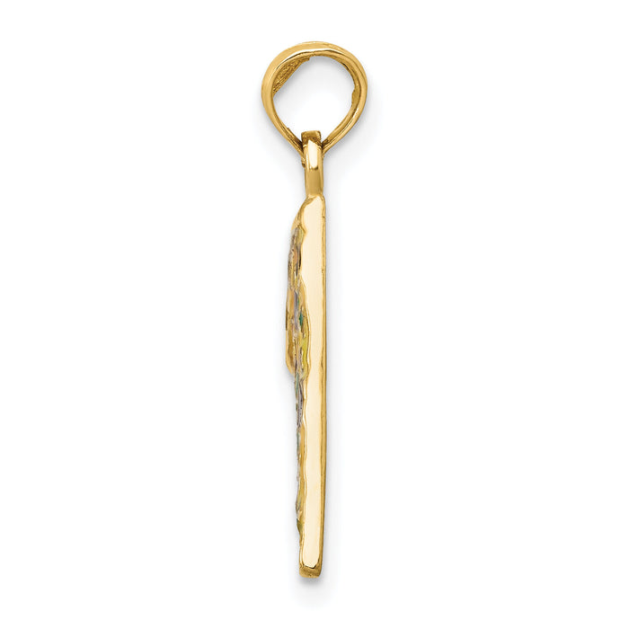 14k Enameled Pizza Slice Pendant-YC880