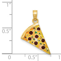 14k Enameled Pizza Slice Pendant-YC880