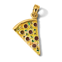 14k Enameled Pizza Slice Pendant-YC880