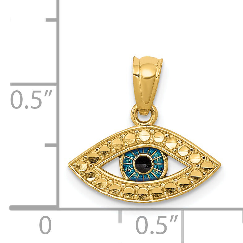 14K Enameled Eye Pendant-YC898
