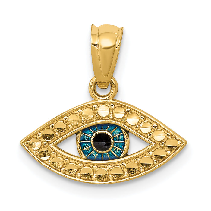 14K Enameled Eye Pendant-YC898