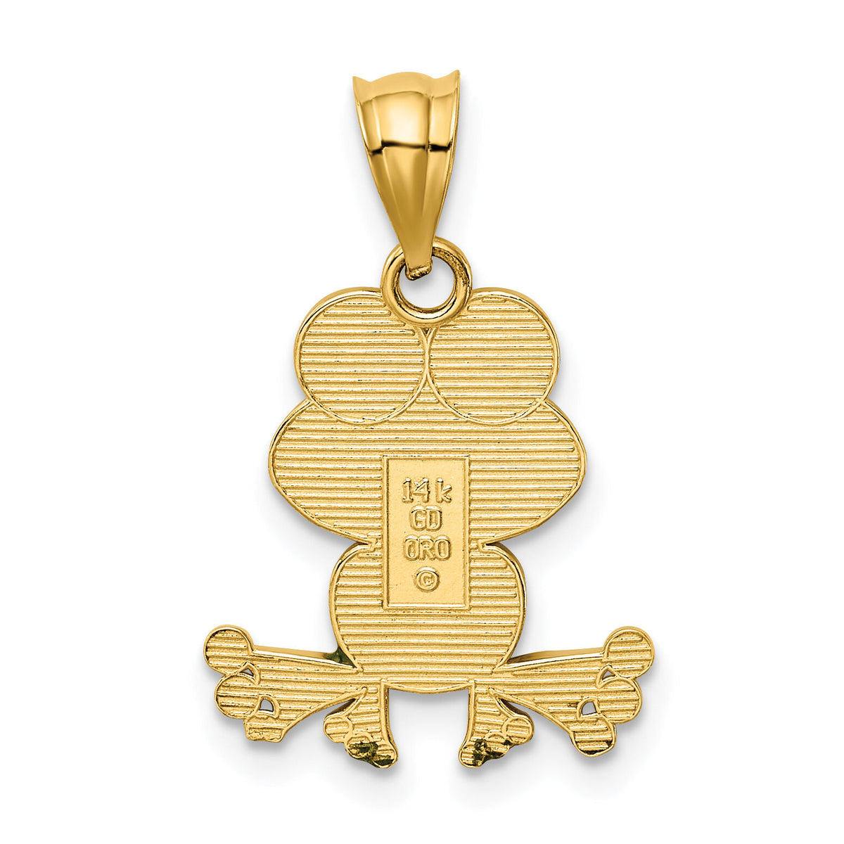 14k Green and White Enameled Frog-YC913