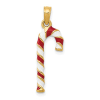 14k 3D Enameled Candy Cane Charm-YC930