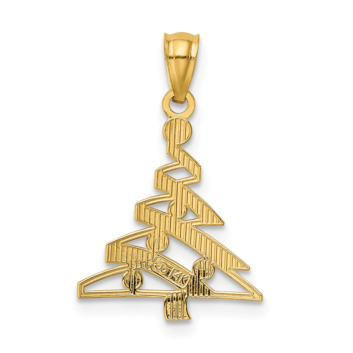 14k w/Rhodium Christmas Tree Pendant-YC933