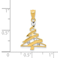 14k w/Rhodium Christmas Tree Pendant-YC933