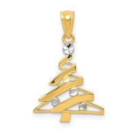 14k w/Rhodium Christmas Tree Pendant-YC933