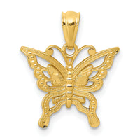 14k Diamond-cut Butterfly Pendant-YC966