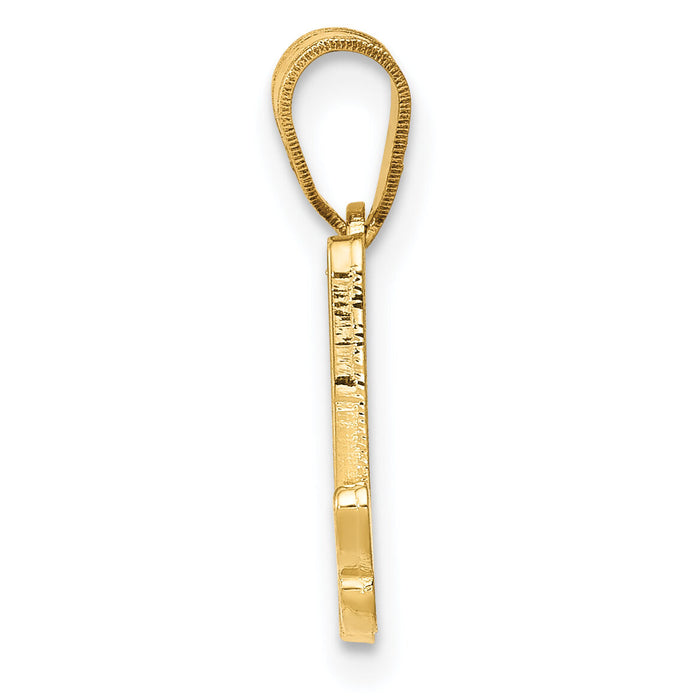 14KY Script Letter A Initial Pendant-YC993A