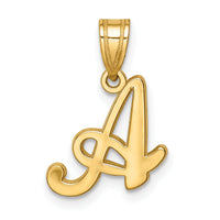 14KY Script Letter A Initial Pendant-YC993A