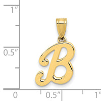 14KY Script Letter B Initial Pendant-YC993B