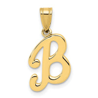 14KY Script Letter B Initial Pendant-YC993B