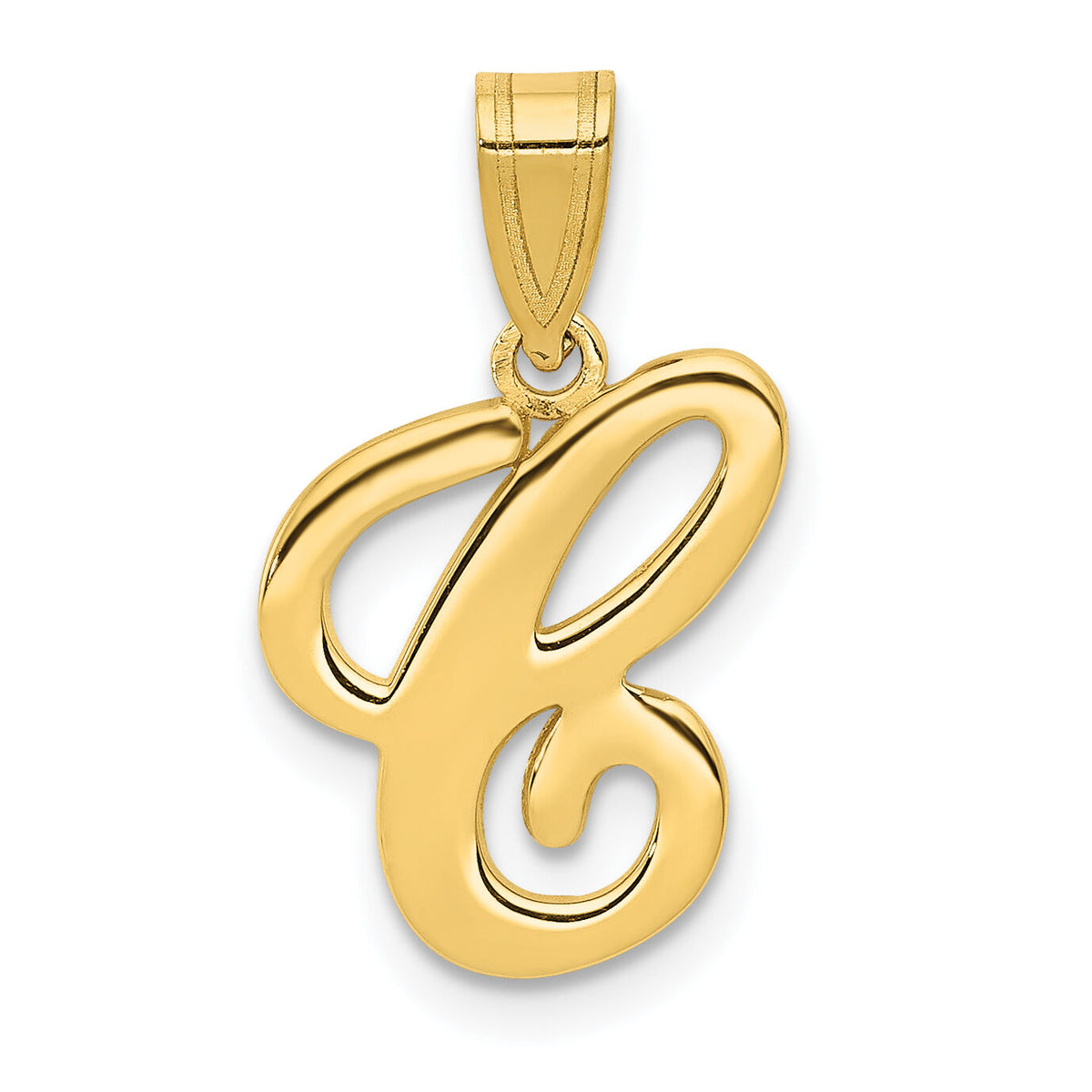 14KY Script Letter C Initial Pendant-YC993C