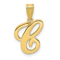 14KY Script Letter C Initial Pendant-YC993C