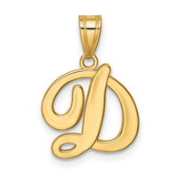 14KY Script Letter D Initial Pendant-YC993D