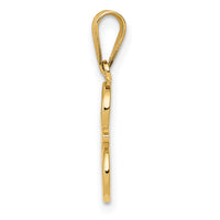14KY Script Letter E Initial Pendant-YC993E
