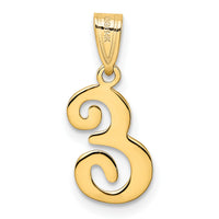 14KY Script Letter E Initial Pendant-YC993E
