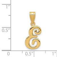 14KY Script Letter E Initial Pendant-YC993E