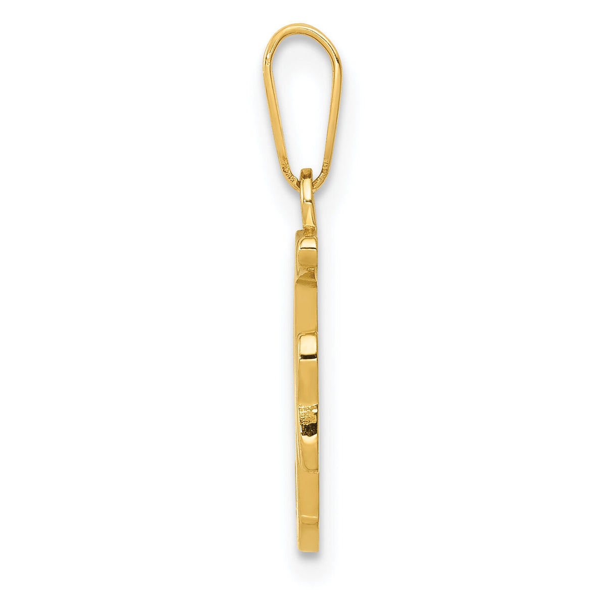 14KY Script Letter F Initial Pendant-YC993F