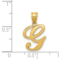 14KY Script Letter G Initial Pendant-YC993G