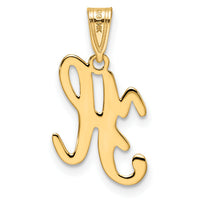 14KY Script Letter H Initial Pendant-YC993H
