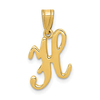 14KY Script Letter H Initial Pendant-YC993H