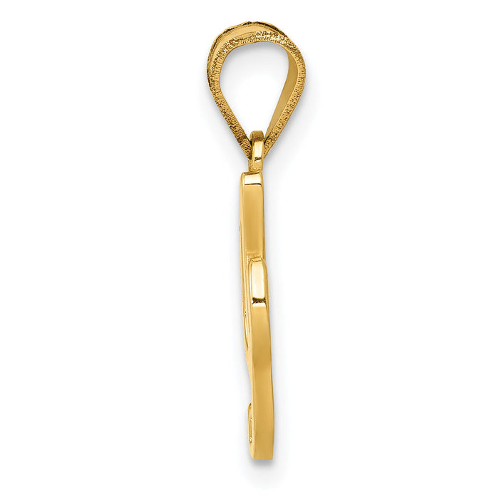 14KY Script Letter I Initial Pendant-YC993I