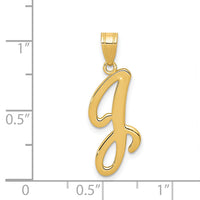 14KY Script Letter J Initial Pendant-YC993J