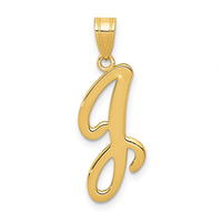 14KY Script Letter J Initial Pendant-YC993J