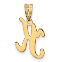 14KY Script Letter K Initial Pendant-YC993K