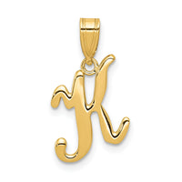 14KY Script Letter K Initial Pendant-YC993K