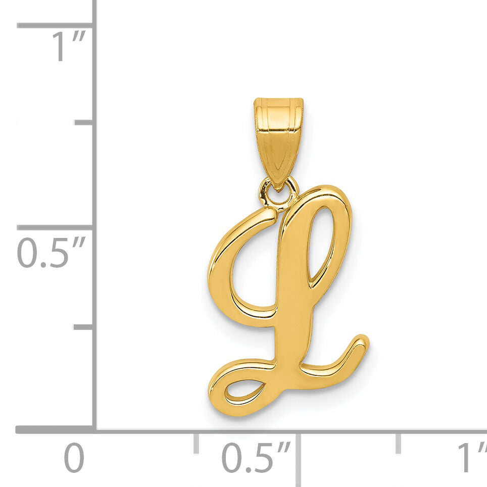 14KY Script Letter L Initial Pendant-YC993L