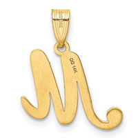 14KY Script Letter M Initial Pendant-YC993M