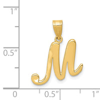 14KY Script Letter M Initial Pendant-YC993M