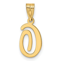 14KY Script Letter O Initial Pendant-YC993O
