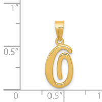 14KY Script Letter O Initial Pendant-YC993O