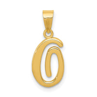14KY Script Letter O Initial Pendant-YC993O