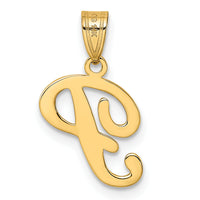 14KY Script Letter P Initial Pendant-YC993P