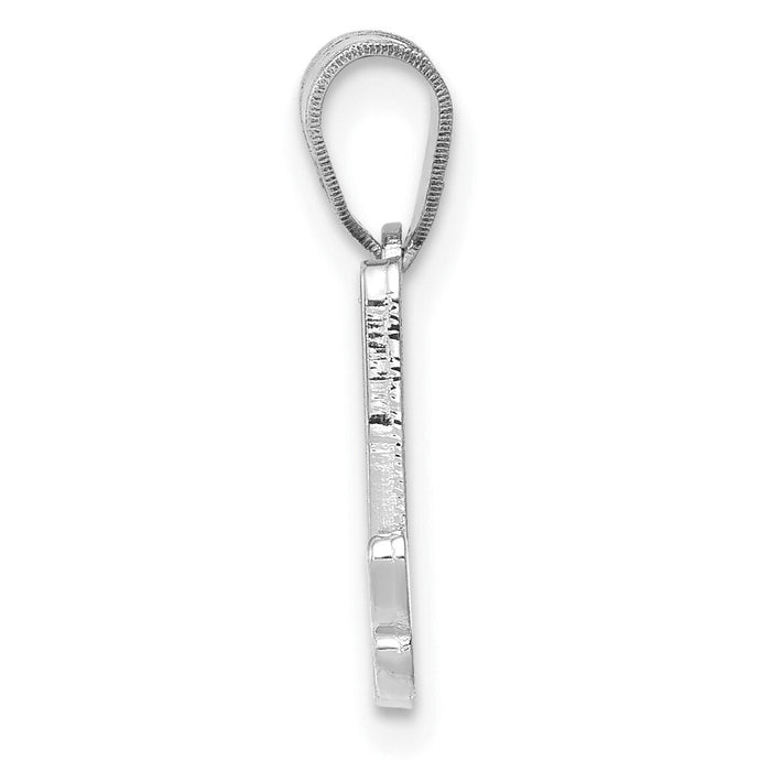 14KW White Gold Script Letter A Initial  Pendant-YC993WA