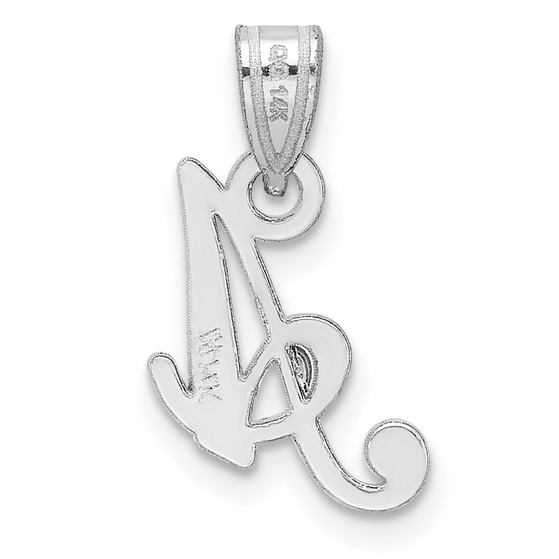 14KW White Gold Script Letter A Initial  Pendant-YC993WA