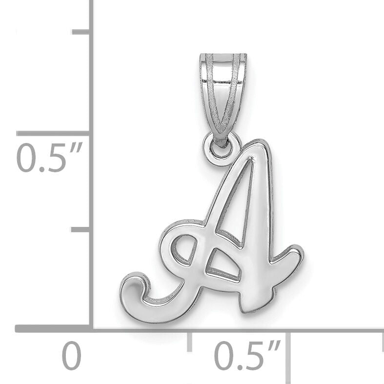 14KW White Gold Script Letter A Initial  Pendant-YC993WA