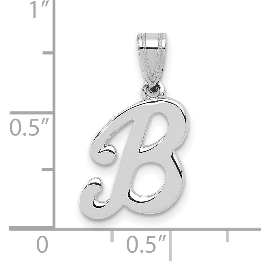 14KW White Gold Script Letter B Initial  Pendant-YC993WB