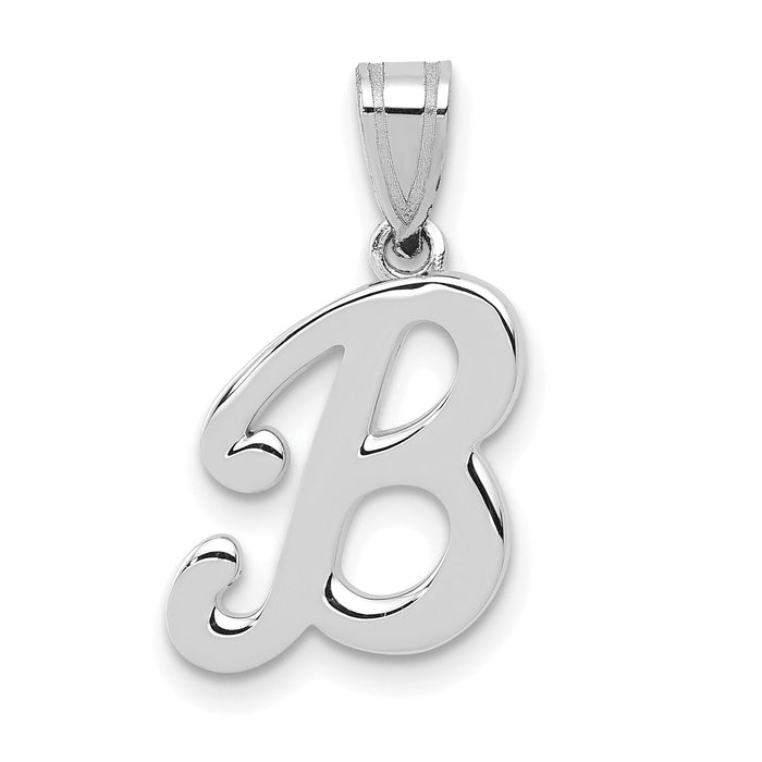14KW White Gold Script Letter B Initial  Pendant-YC993WB