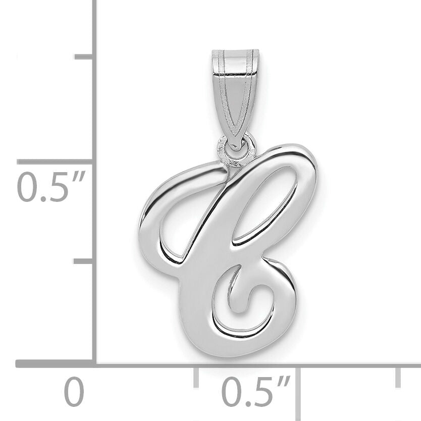 14KW White Gold Script Letter C Initial  Pendant-YC993WC