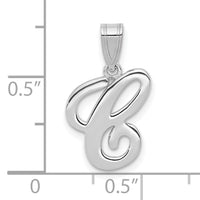 14KW White Gold Script Letter C Initial  Pendant-YC993WC