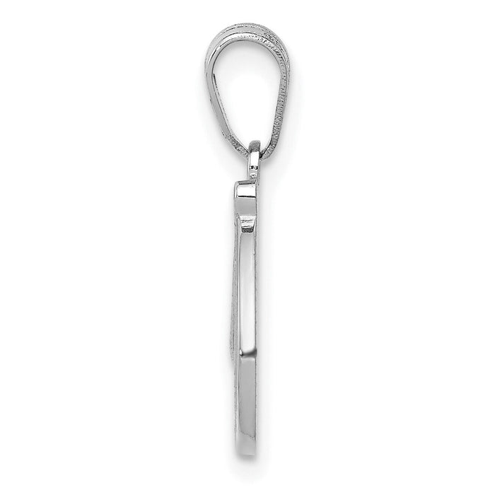 14KW White Gold Script Letter D Initial  Pendant-YC993WD