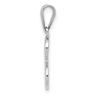 14KW White Gold Script Letter E Initial Pendant-YC993WE