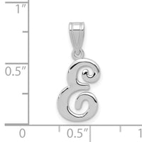14KW White Gold Script Letter E Initial Pendant-YC993WE