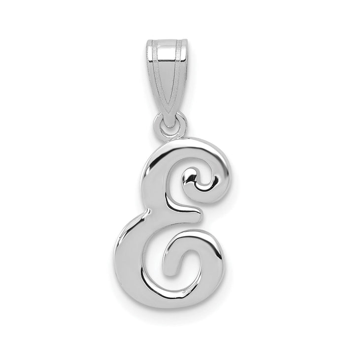 14KW White Gold Script Letter E Initial Pendant-YC993WE