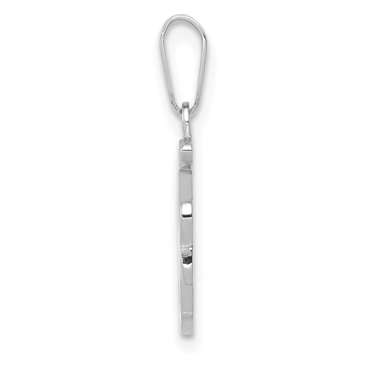14KW White Gold Script Letter F Initial Pendant-YC993WF