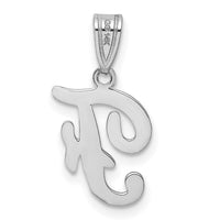 14KW White Gold Script Letter F Initial Pendant-YC993WF